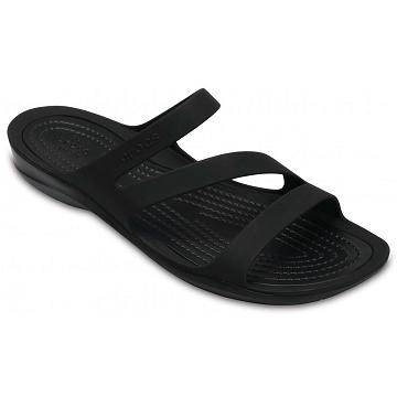 Chanclas Crocs Swiftwater™ Sandal Mujer Negros | Mexico 0597NWYB